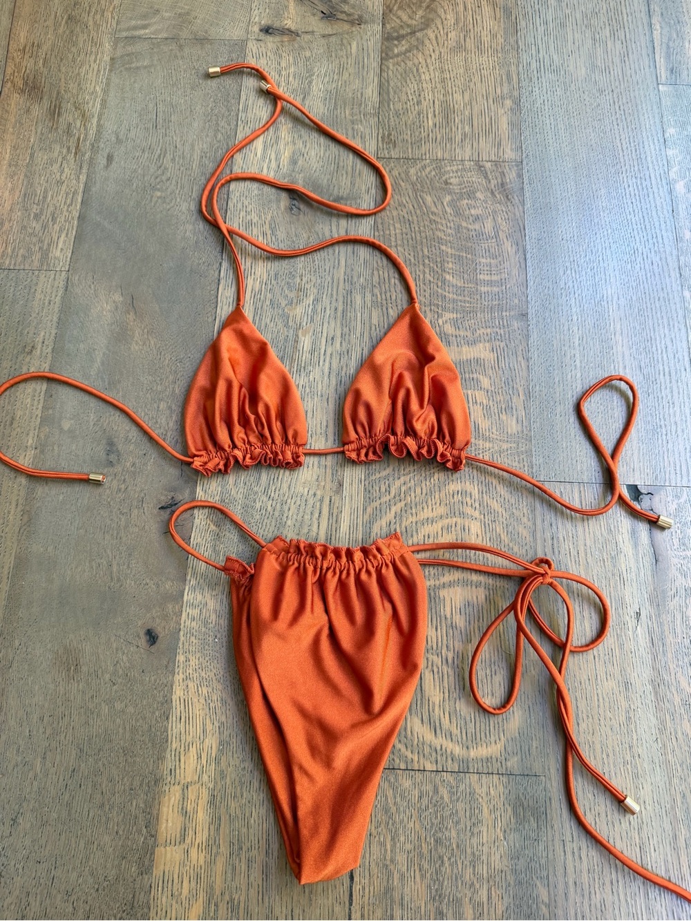 Rust Orange String Bikini Two-Piece